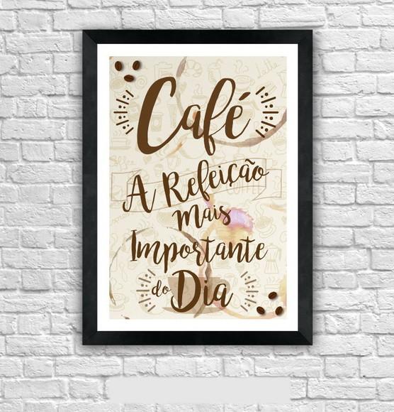 Quadro Pôster A3 c/ Moldura - Café a Melhor Refeição do Dia