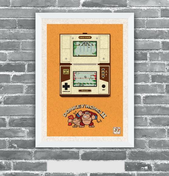 Quadro Pôster A3 c/ Moldura - Game Boy Dk 2 30x42cm