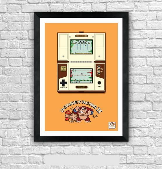 Quadro Pôster A3 c/ Moldura - Game Boy Dk 2 30x42cm