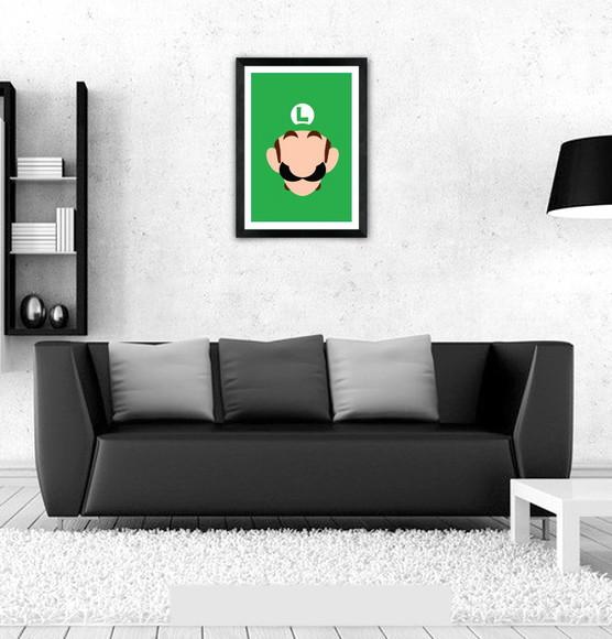 Quadro Pôster A3 c/ Moldura - Luigi Minimalista 30x42cm