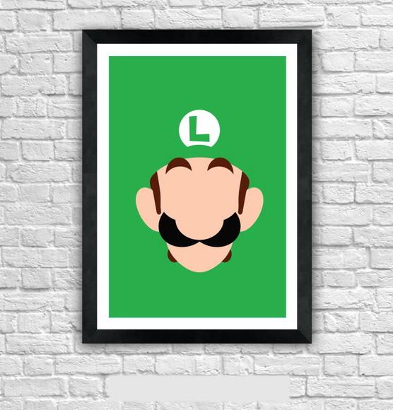 Quadro Pôster A3 c/ Moldura - Luigi Minimalista 30x42cm