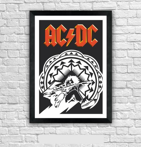 Quadro Pôster A3 c/ Moldura -angus Eletric Guitar 30x42cm