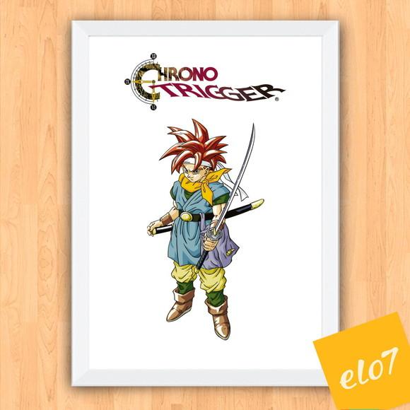 Quadro Pôster A3 c/ Moldura -chrono Trigger 30x42cm
