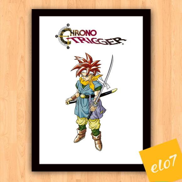 Quadro Pôster A3 c/ Moldura -chrono Trigger 30x42cm