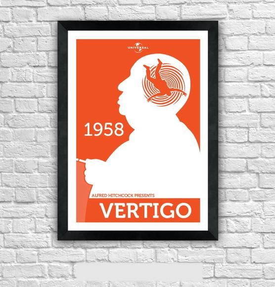 Quadro Pôster A3 c/ Moldura -hitchcock Vertigo 30x42cm