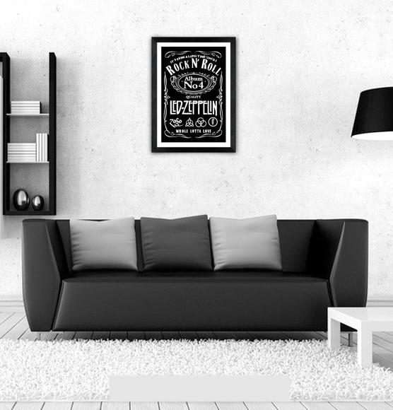 Quadro Pôster A3 c/ Moldura -led Rock Nº 4 30x42cm