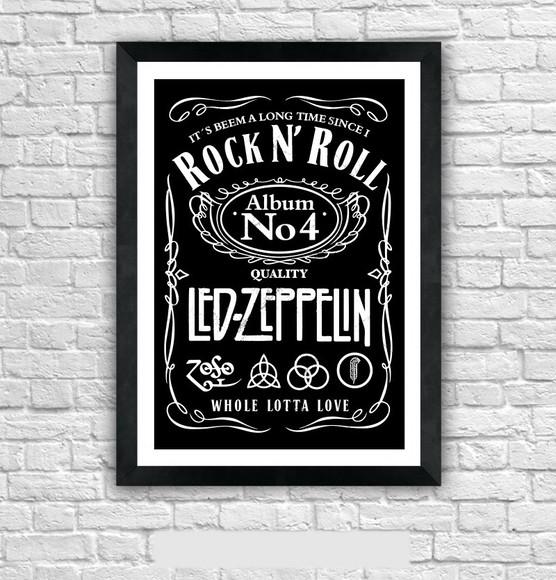 Quadro Pôster A3 c/ Moldura -led Rock Nº 4 30x42cm