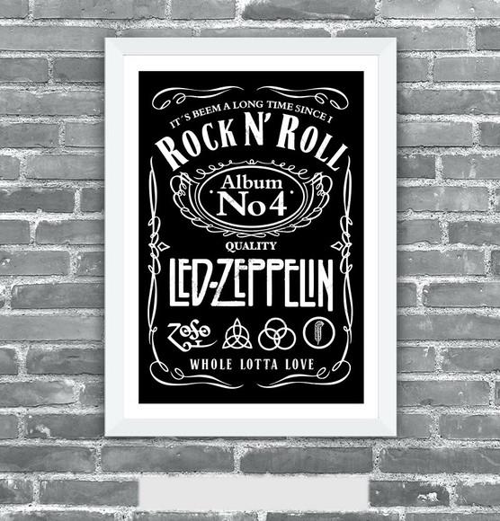 Quadro Pôster A3 c/ Moldura -led Rock Nº 4 30x42cm