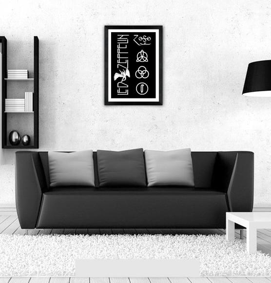 Quadro Pôster A3 c/ Moldura -led Zeppelin 30x42cm