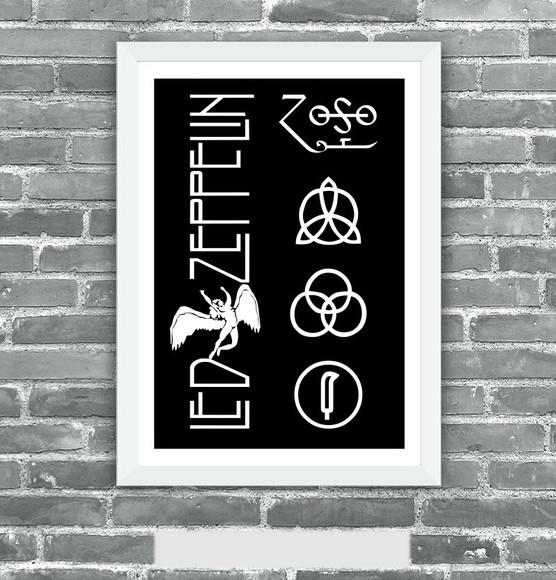 Quadro Pôster A3 c/ Moldura -led Zeppelin 30x42cm