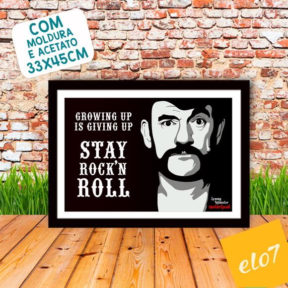 Quadro Pôster A3 c/ Moldura -lemmy Stay Rock 30x42cm