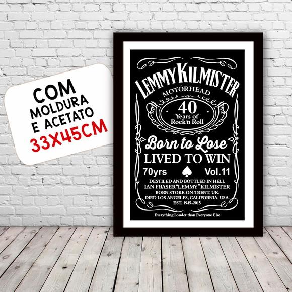 Quadro Pôster A3 c/ Moldura -lemmy Kilmister 30x42cm