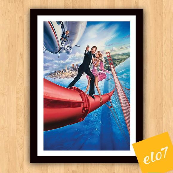 Quadro Pôster A3 c/ Moldura 007 a View To a Kill 30x42cm