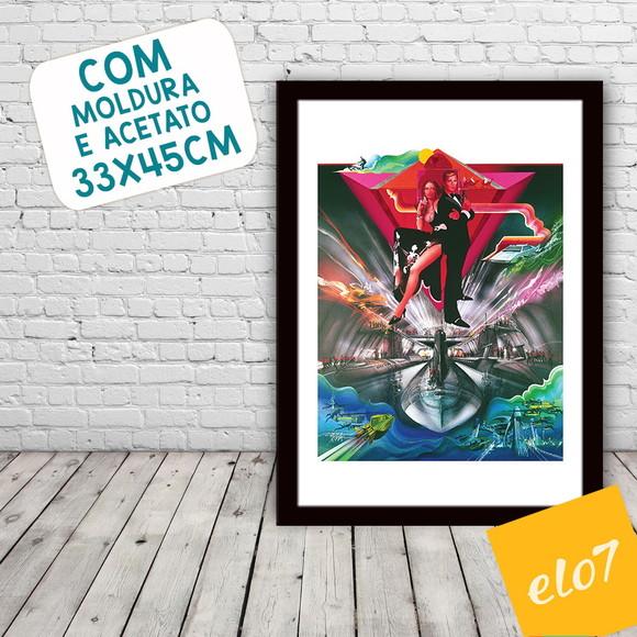Quadro Pôster A3 c/ Moldura 007 The Spy Who Loved 30x42cm