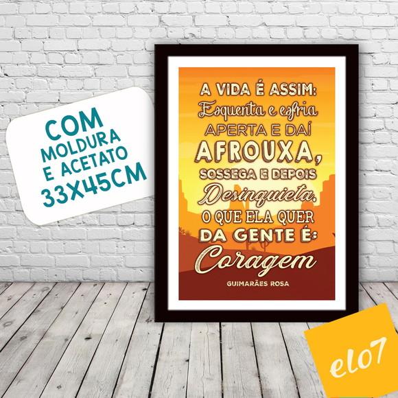 Quadro Pôster A3 c/ Moldura a Vida É Assim 30x42cm