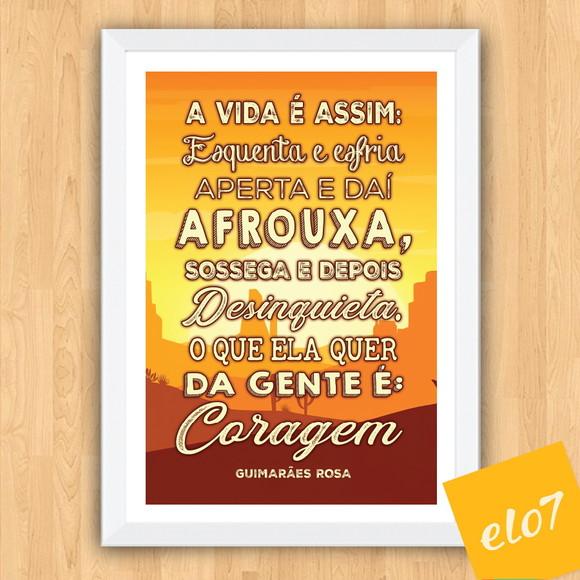 Quadro Pôster A3 c/ Moldura a Vida É Assim 30x42cm