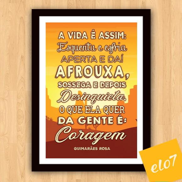 Quadro Pôster A3 c/ Moldura a Vida É Assim 30x42cm