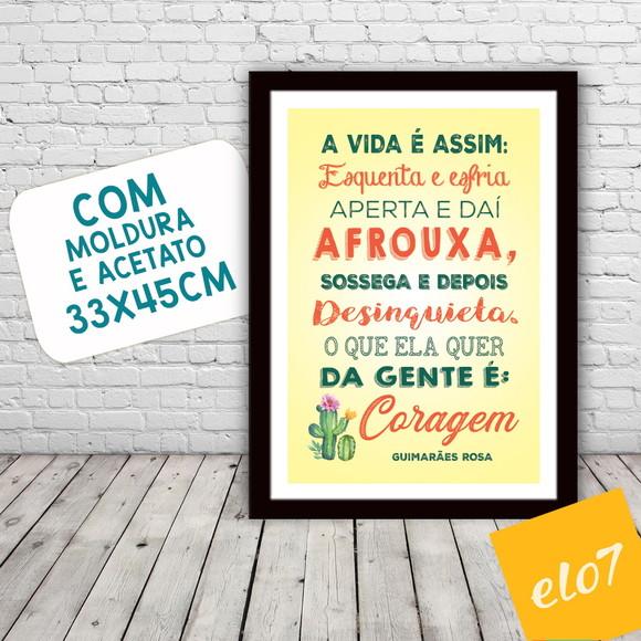 Quadro Pôster A3 c/ Moldura a Vida É Assim 30x42cm