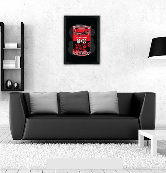 Quadro Pôster A3 c/ Moldura Acdc Campbell´s 30x42cm