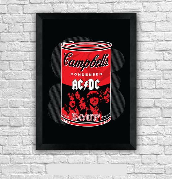 Quadro Pôster A3 c/ Moldura Acdc Campbell´s 30x42cm