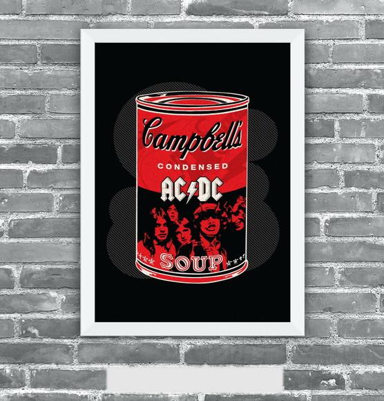 Quadro Pôster A3 c/ Moldura Acdc Campbell´s 30x42cm