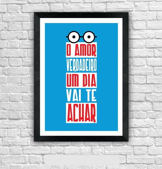 Quadro Pôster A3 c/ Moldura Amor Verdadeiro Pop Art 30x42cm