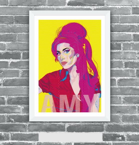 Quadro Pôster A3 c/ Moldura Amy Pop Art 30x42cm