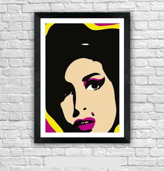 Quadro Pôster A3 c/ Moldura Amy Pop Art 30x42cm