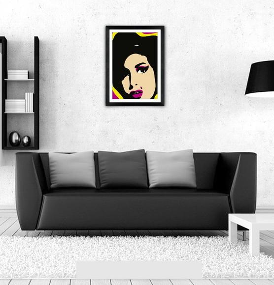Quadro Pôster A3 c/ Moldura Amy Pop Art 30x42cm