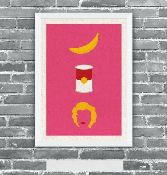 Quadro Pôster A3 c/ Moldura Andy Ícones Pop Art 30x42cm
