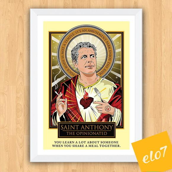Quadro Pôster A3 c/ Moldura Anthony Bourdain 30x42cm