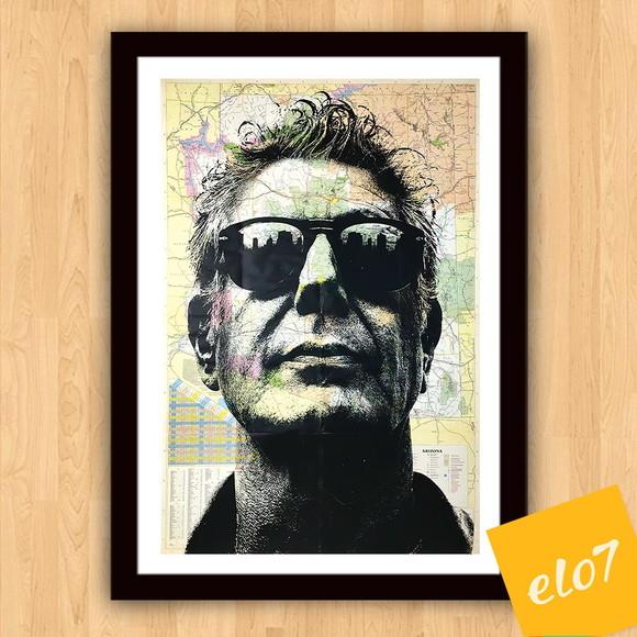 Quadro Pôster A3 c/ Moldura Anthony Bourdain 30x42cm