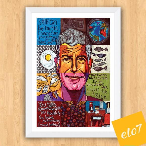Quadro Pôster A3 c/ Moldura Anthony Bourdain 30x42cm