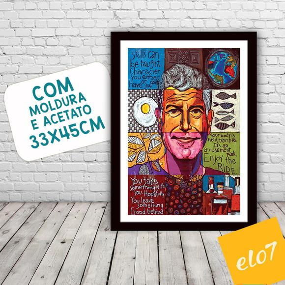 Quadro Pôster A3 c/ Moldura Anthony Bourdain 30x42cm