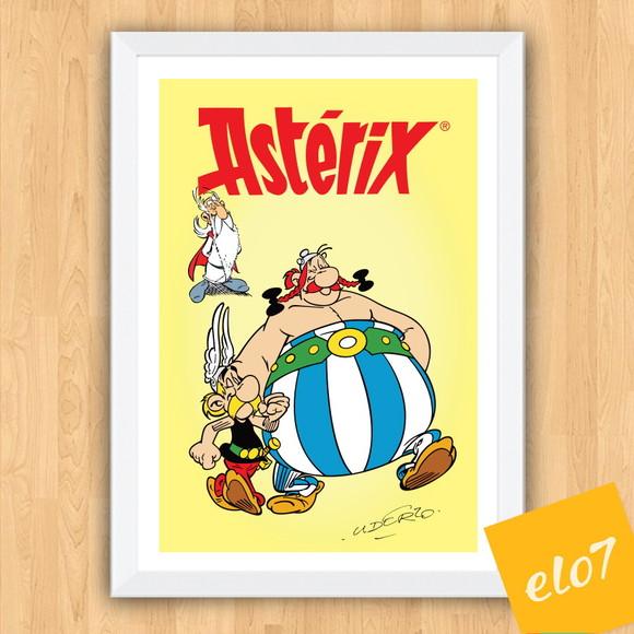 Quadro Pôster A3 c/ Moldura Asterix e Obelix 30x42cm