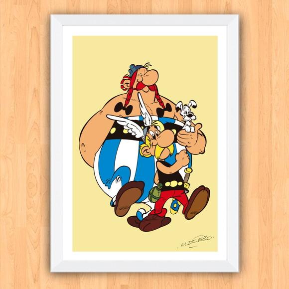 Quadro Pôster A3 c/ Moldura Asterix e Obelix 30x42cm