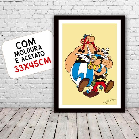 Quadro Pôster A3 c/ Moldura Asterix e Obelix 30x42cm