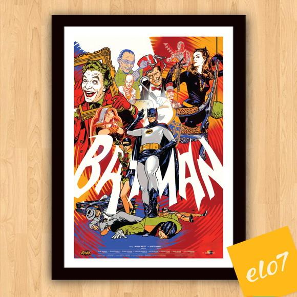 Quadro Pôster A3 c/ Moldura Batman Anos 60 - 30x42cm