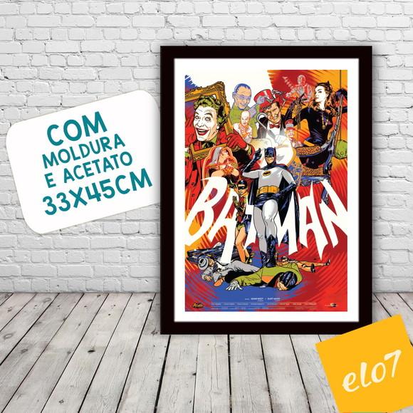 Quadro Pôster A3 c/ Moldura Batman Anos 60 - 30x42cm