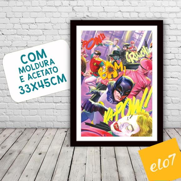 Quadro Pôster A3 c/ Moldura Batman Anos 60 - 30x42cm