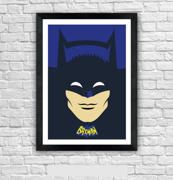 Quadro Pôster A3 c/ Moldura Batman Anos 60 - 30x42cm