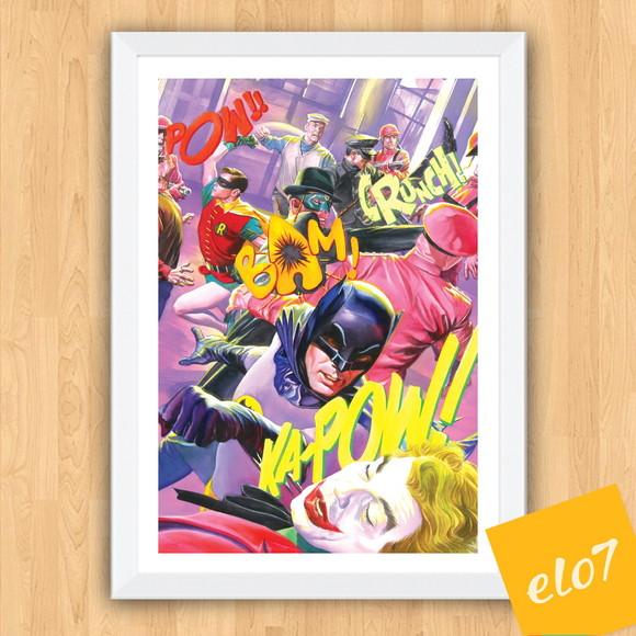 Quadro Pôster A3 c/ Moldura Batman Anos 60 - 30x42cm