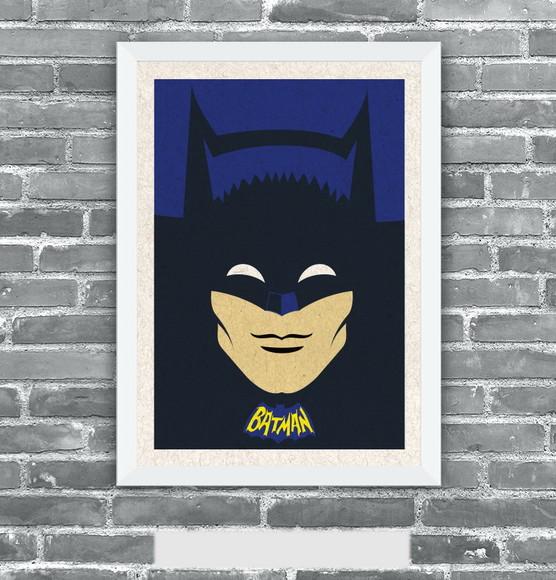 Quadro Pôster A3 c/ Moldura Batman Anos 60 - 30x42cm