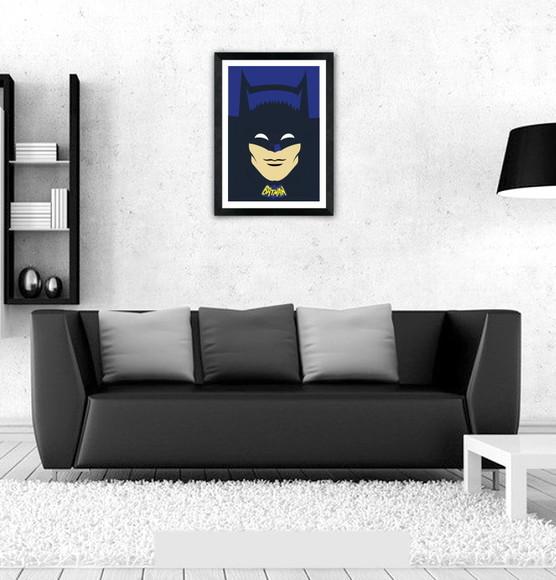 Quadro Pôster A3 c/ Moldura Batman Anos 60 - 30x42cm