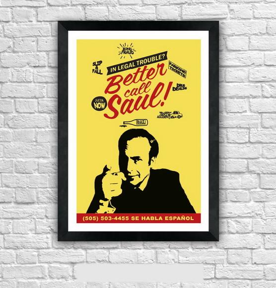 Quadro Pôster A3 c/ Moldura Better Call Saul 30x42cm