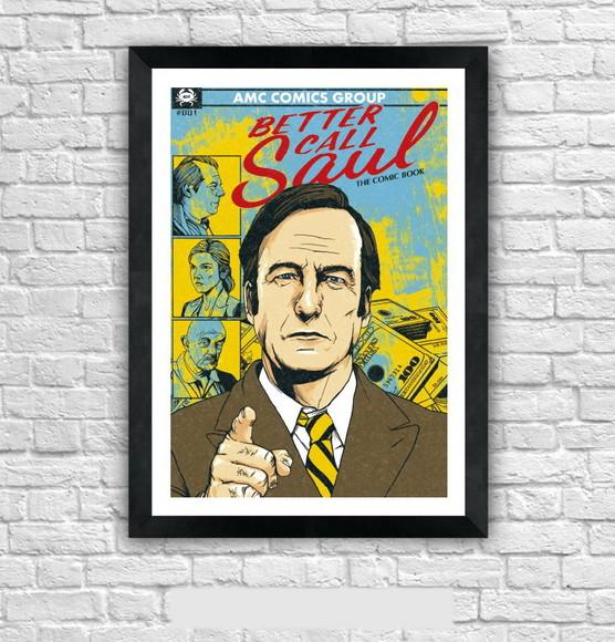 Quadro Pôster A3 c/ Moldura Better Call Saul 30x42cm