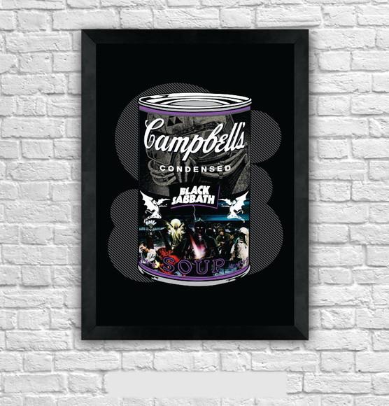 Quadro Pôster A3 c/ Moldura Black Sabbath Campbell´s 30x42cm