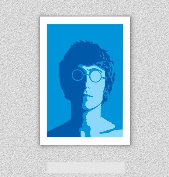 Quadro Pôster A3 c/ Moldura Blue Lennon 30x42cm