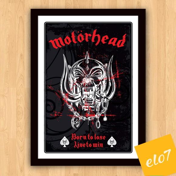 Quadro Pôster A3 c/ Moldura Born To Lose Live To Win 30x42cm