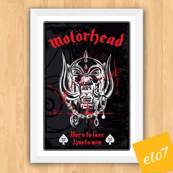 Quadro Pôster A3 c/ Moldura Born To Lose Live To Win 30x42cm